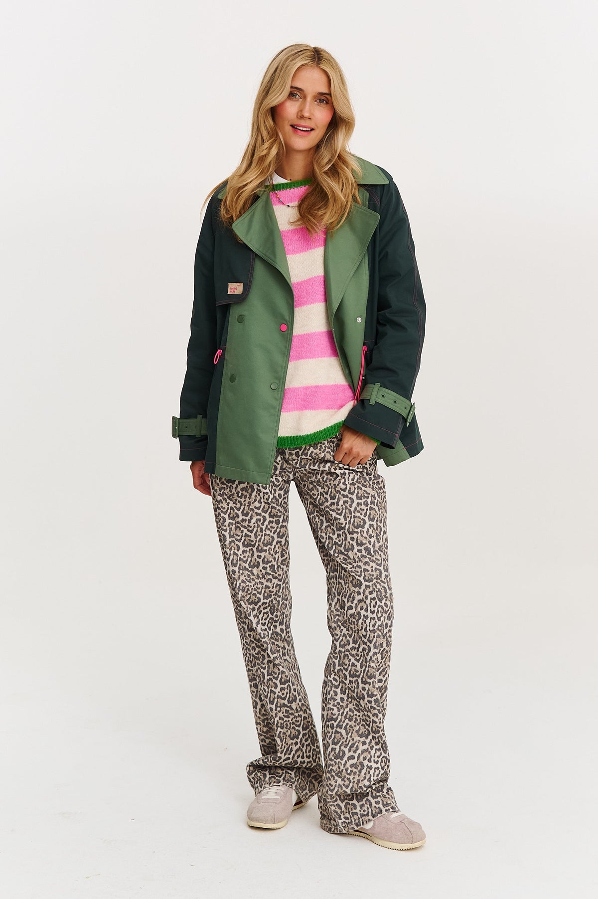 Bubble Mint kurzer Trenchcoat