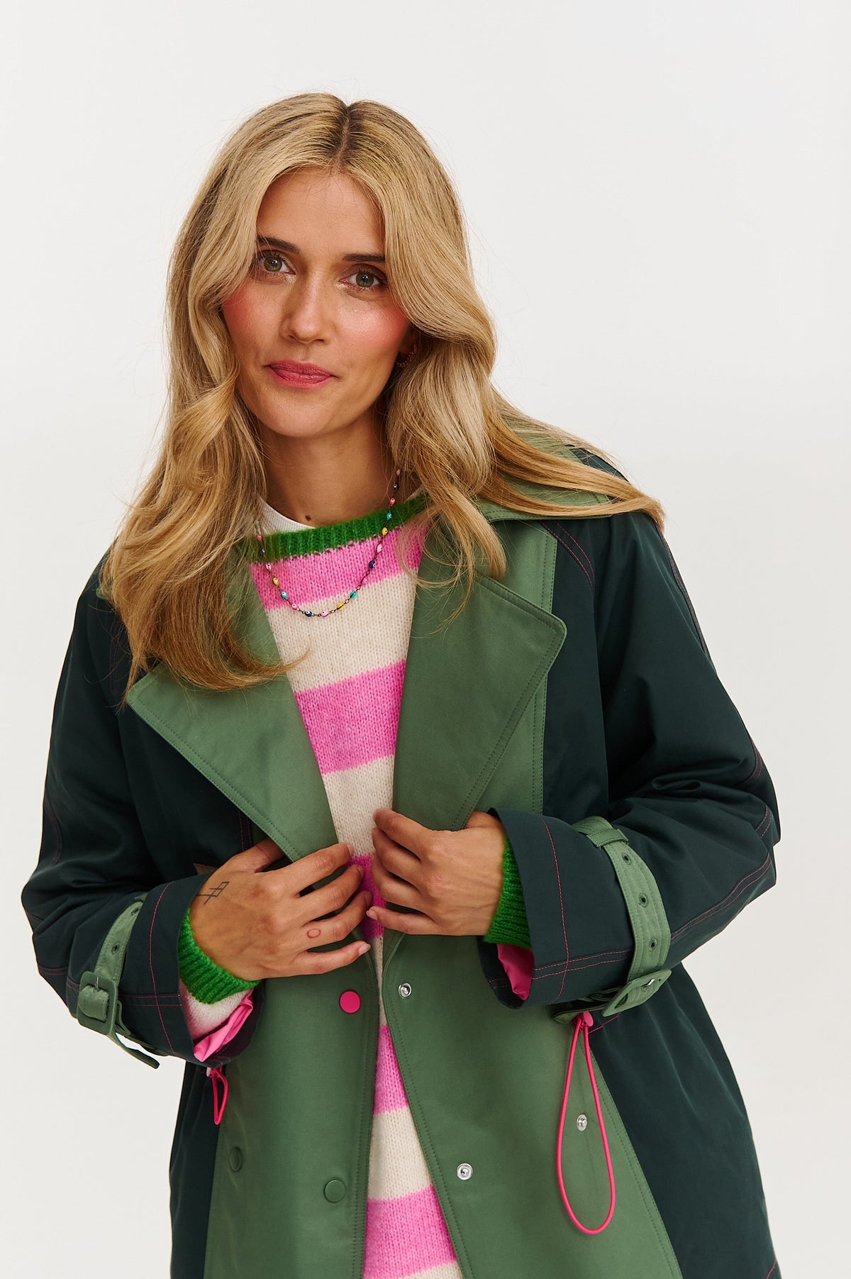 Bubble Mint kurzer Trenchcoat