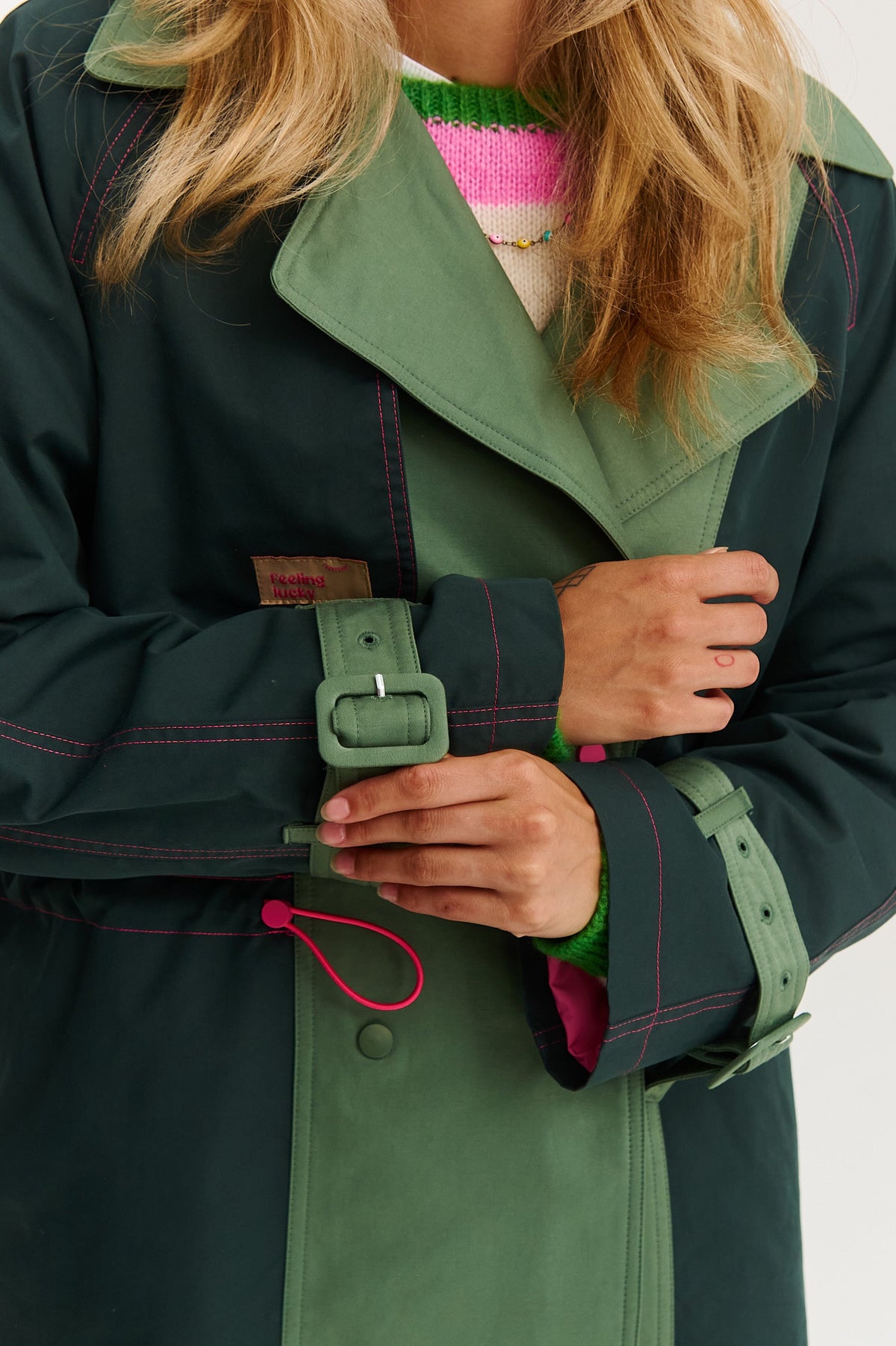 Bubble Mint kurzer Trenchcoat
