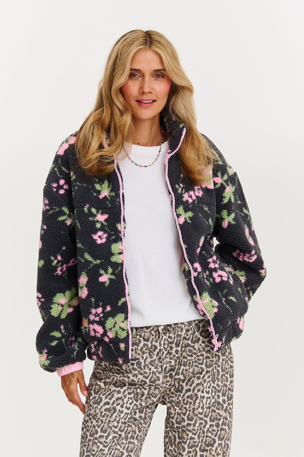 Kuschelige Polar-Gänseblümchen Jacke