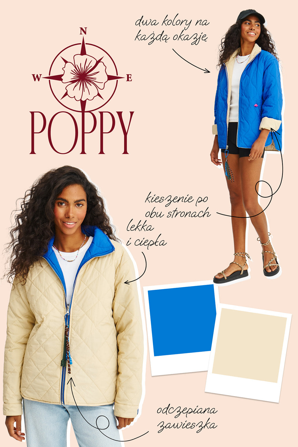 Poppy Retro Sky double-sided jacket – NAOKO-STORE.com