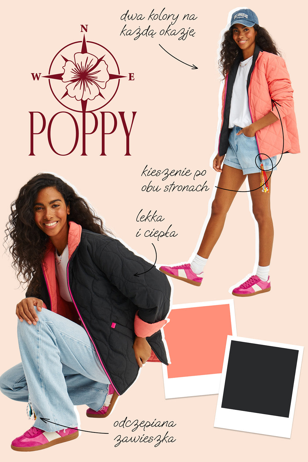 Poppy Pink Thunder double-sided jacket