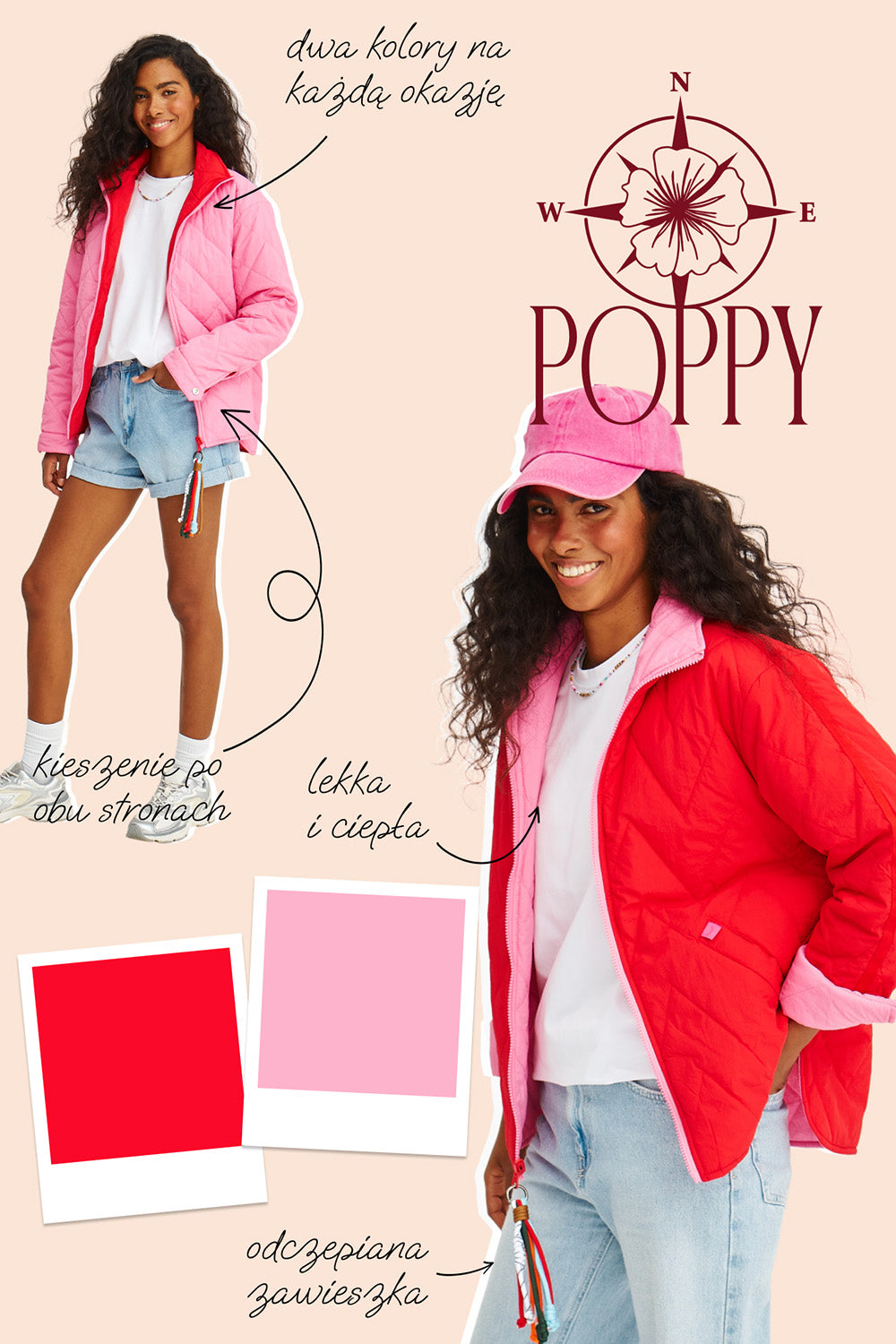 Mohn-Erdbeer-Sorbet Wendejacke