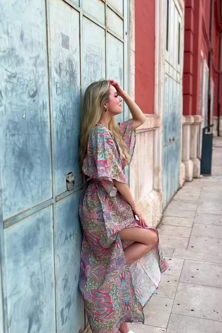 Sjana long dress with binding