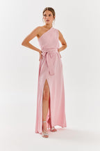 Blush Blossom asymmetrical dress