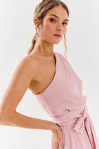 Blush Blossom asymmetrical dress