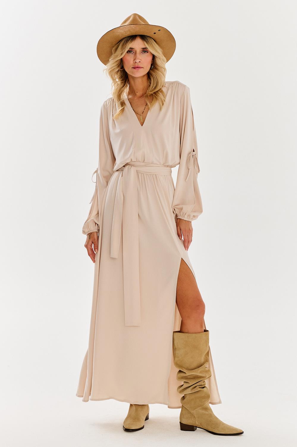 Sandy Haze split sleeve maxi dress