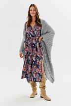 Rochie lungă The Frozen Lilly cu talie accentuată