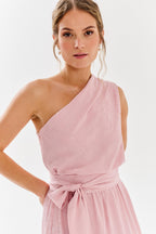 Blush Blossom asymmetrical dress