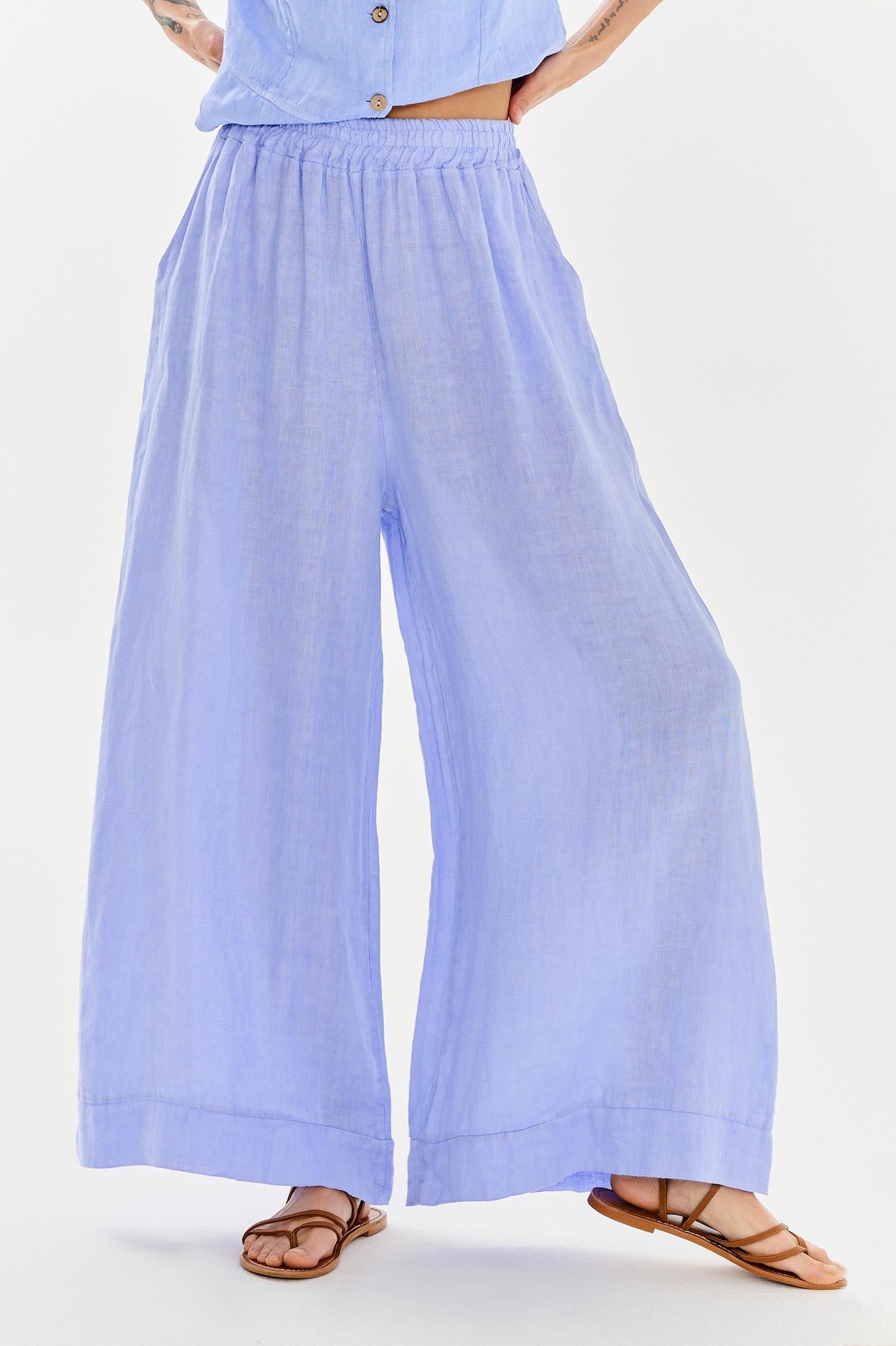 Pantaloni largi din in Light Breeze
