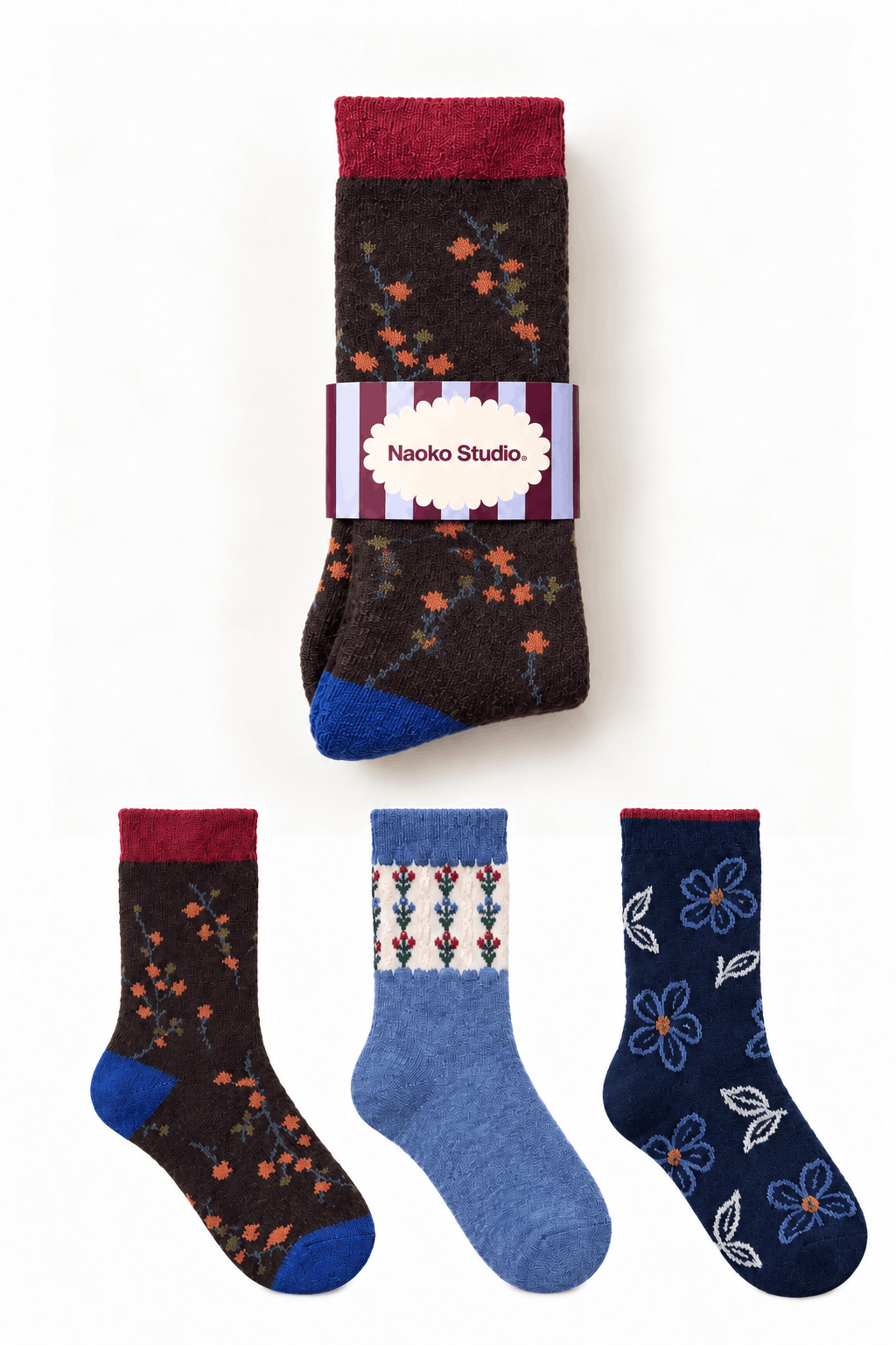 Garden Serenade wool and cashmere socks set