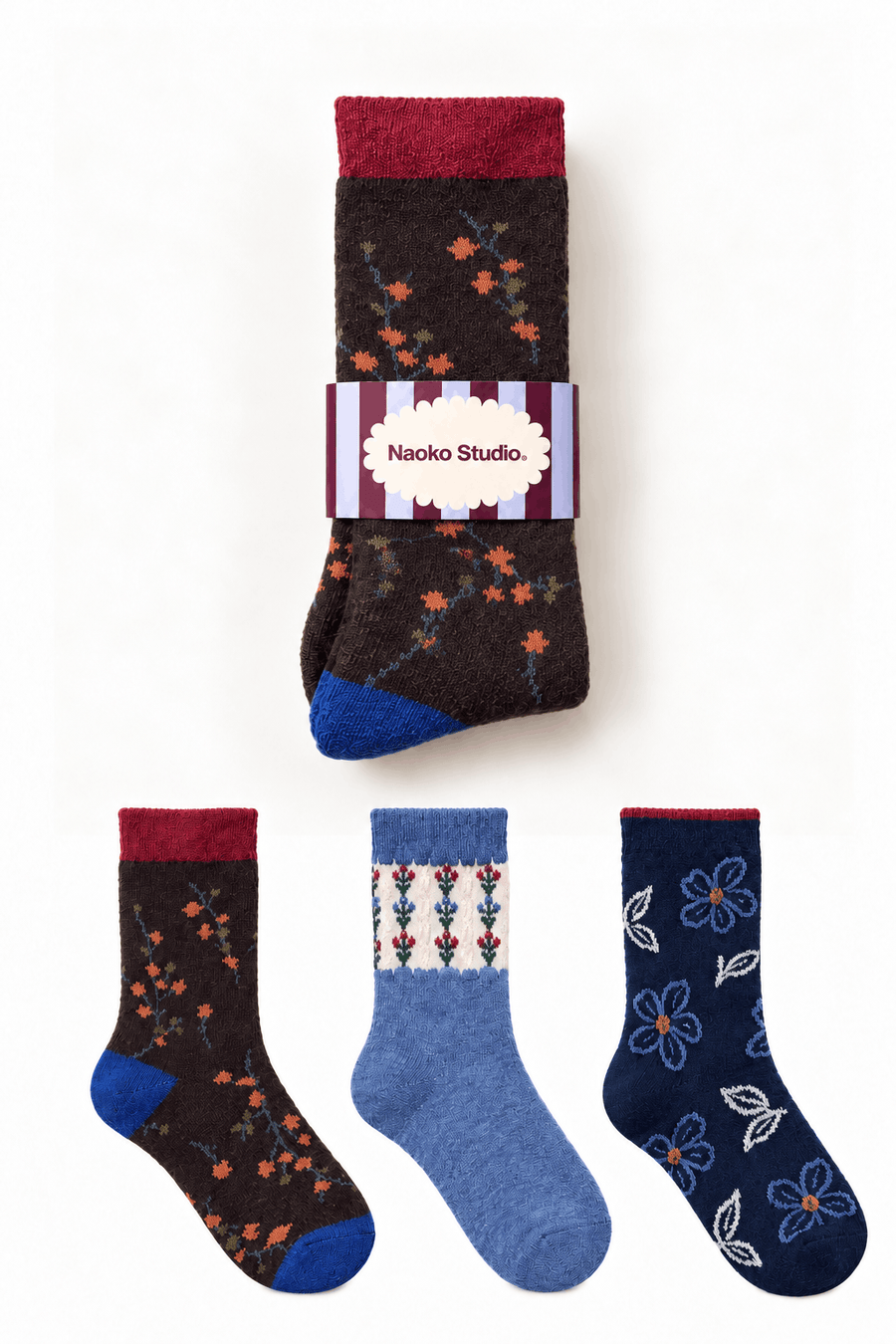 Garden Serenade wool and cashmere socks set