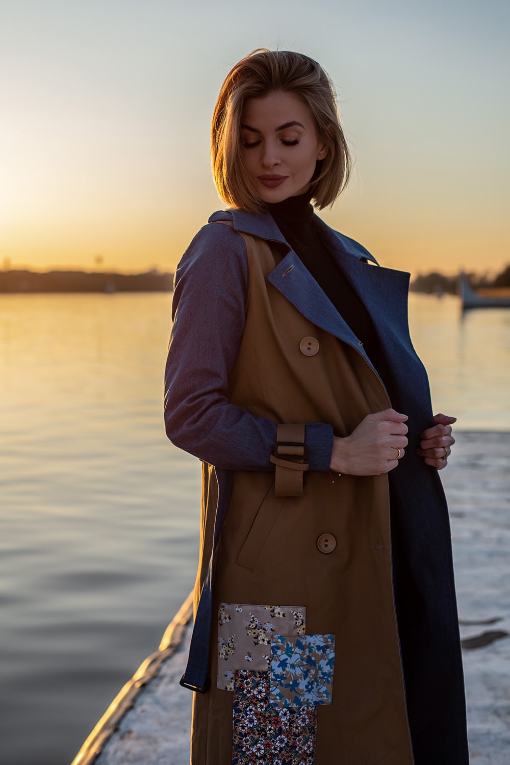 Blue Moon klassischer Trenchcoat