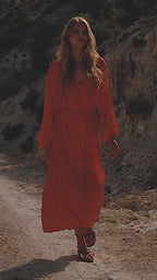 Magenta Sunset frill dress