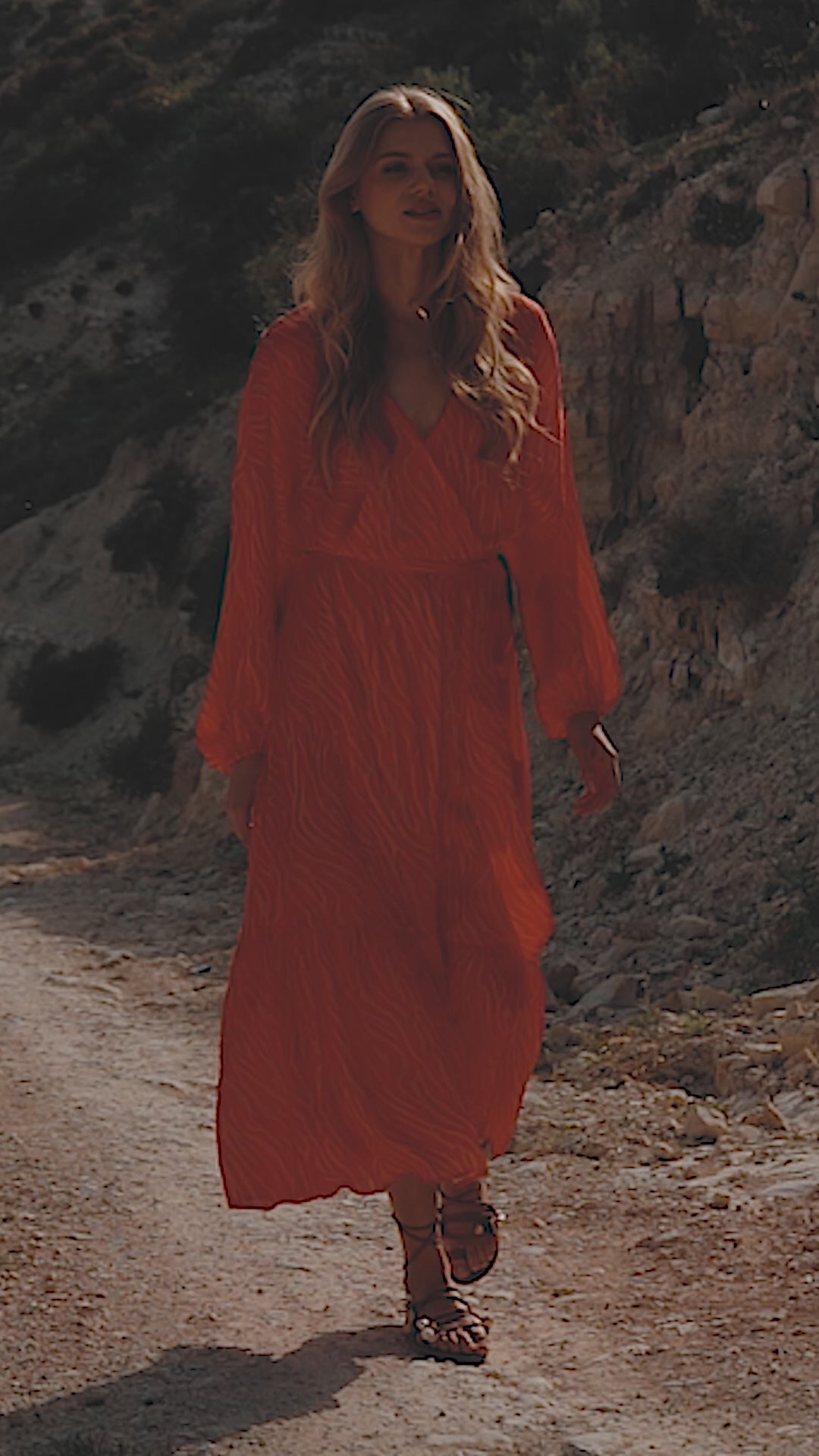 Magenta Sunset frill dress
