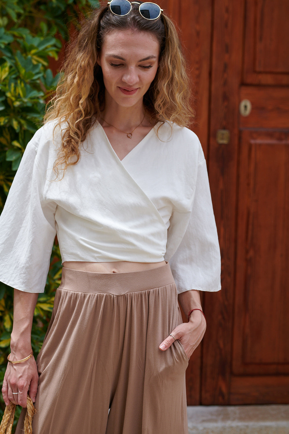 Ivory Moon knotted blouse