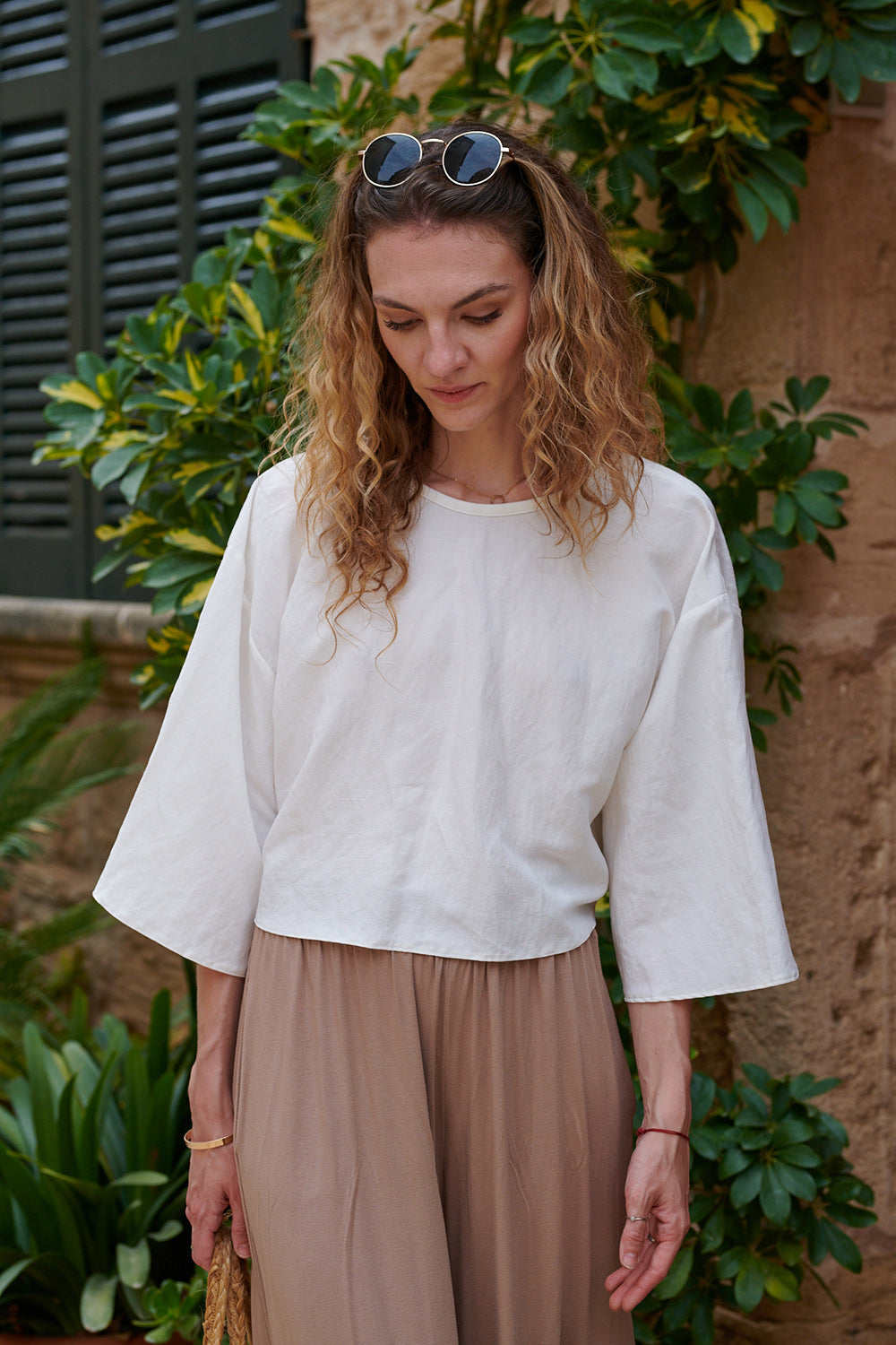 Ivory Moon knotted blouse