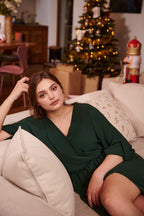 Rochie lungă Emerald Dream cu legare
