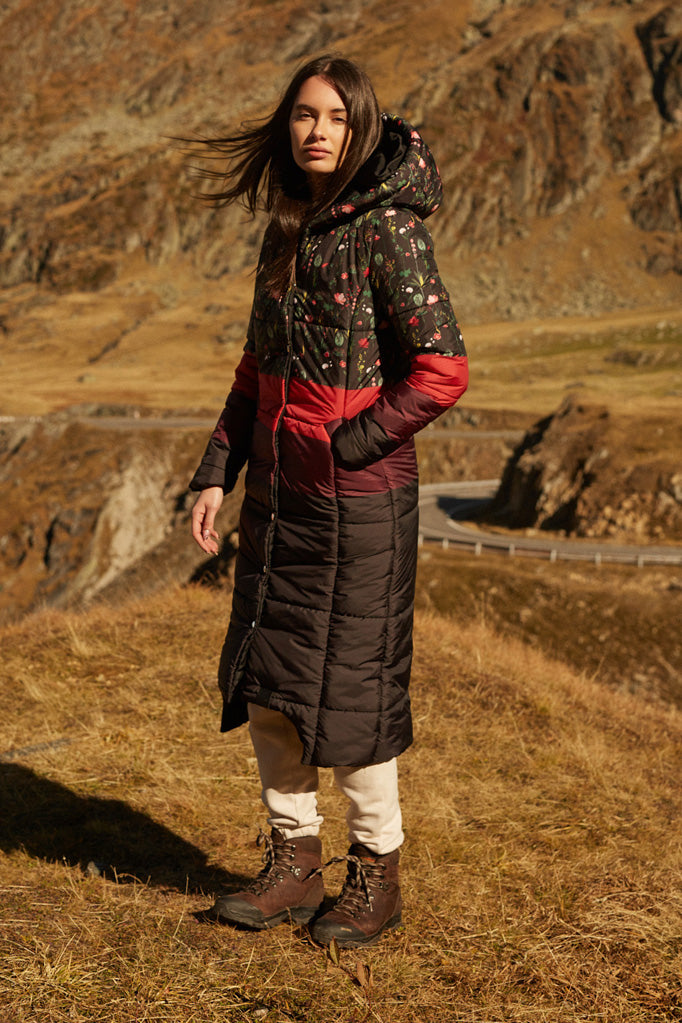 Reykjavik Black Cherry long winter coat
