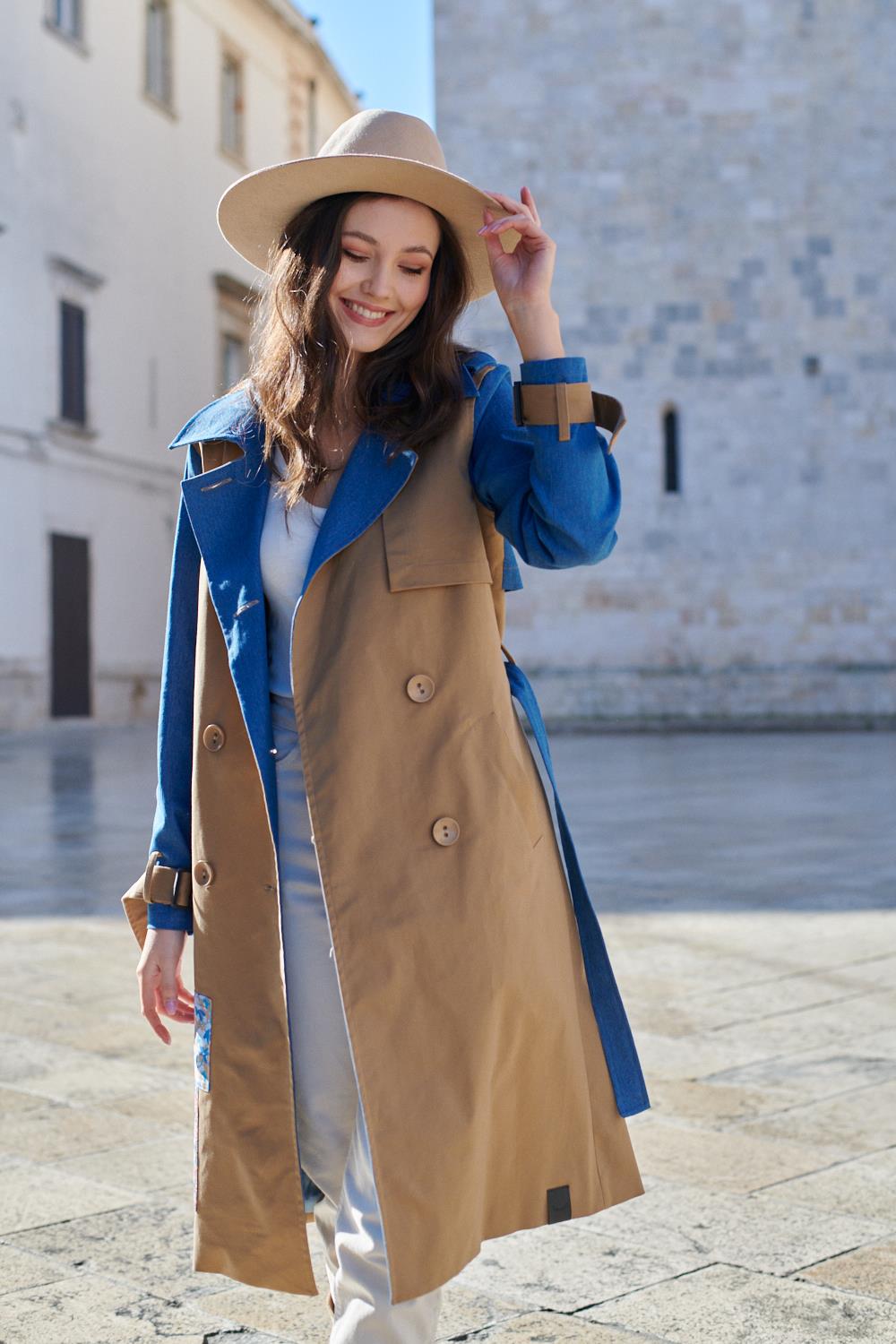 Blue Moon klassischer Trenchcoat