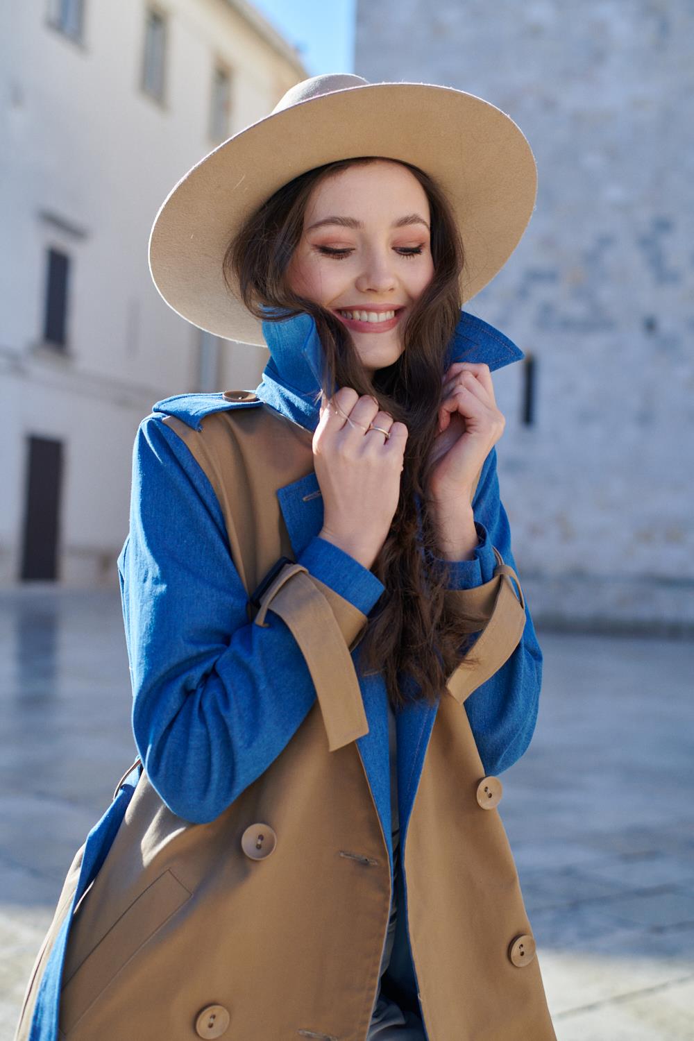 Blue Moon klassischer Trenchcoat