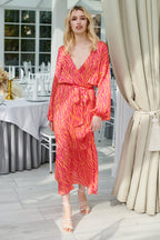 Magenta Sunset frill dress