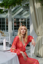 Magenta Sunset frill dress