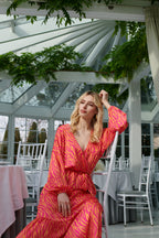 Magenta Sunset frill dress