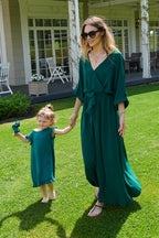 Rochie lungă Emerald Dream cu legare