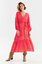 Magenta Sunset frill dress