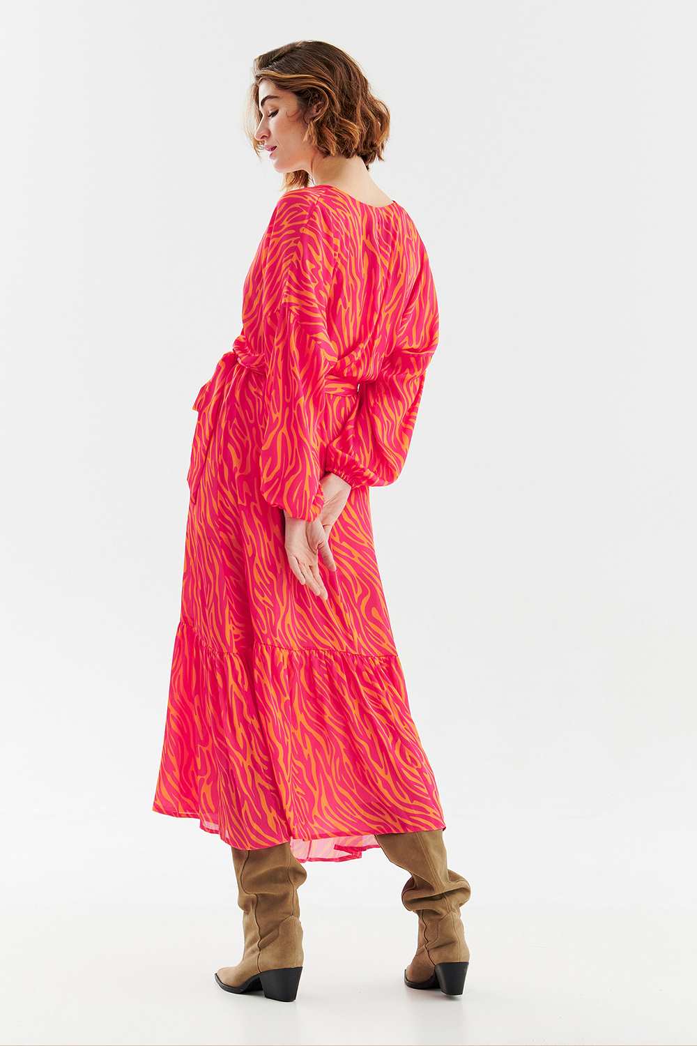 Magenta Sunset frill dress
