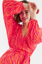 Magenta Sunset frill dress