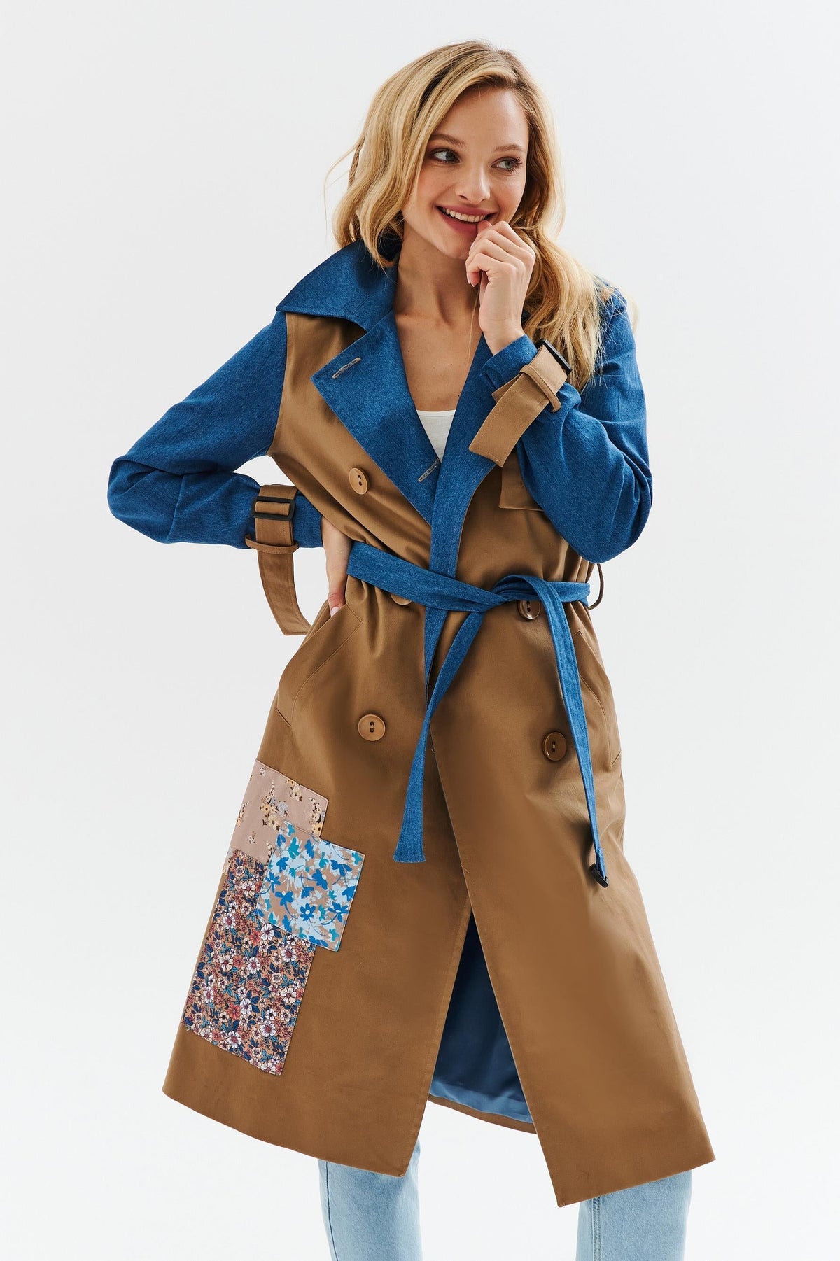Blue Moon klassischer Trenchcoat