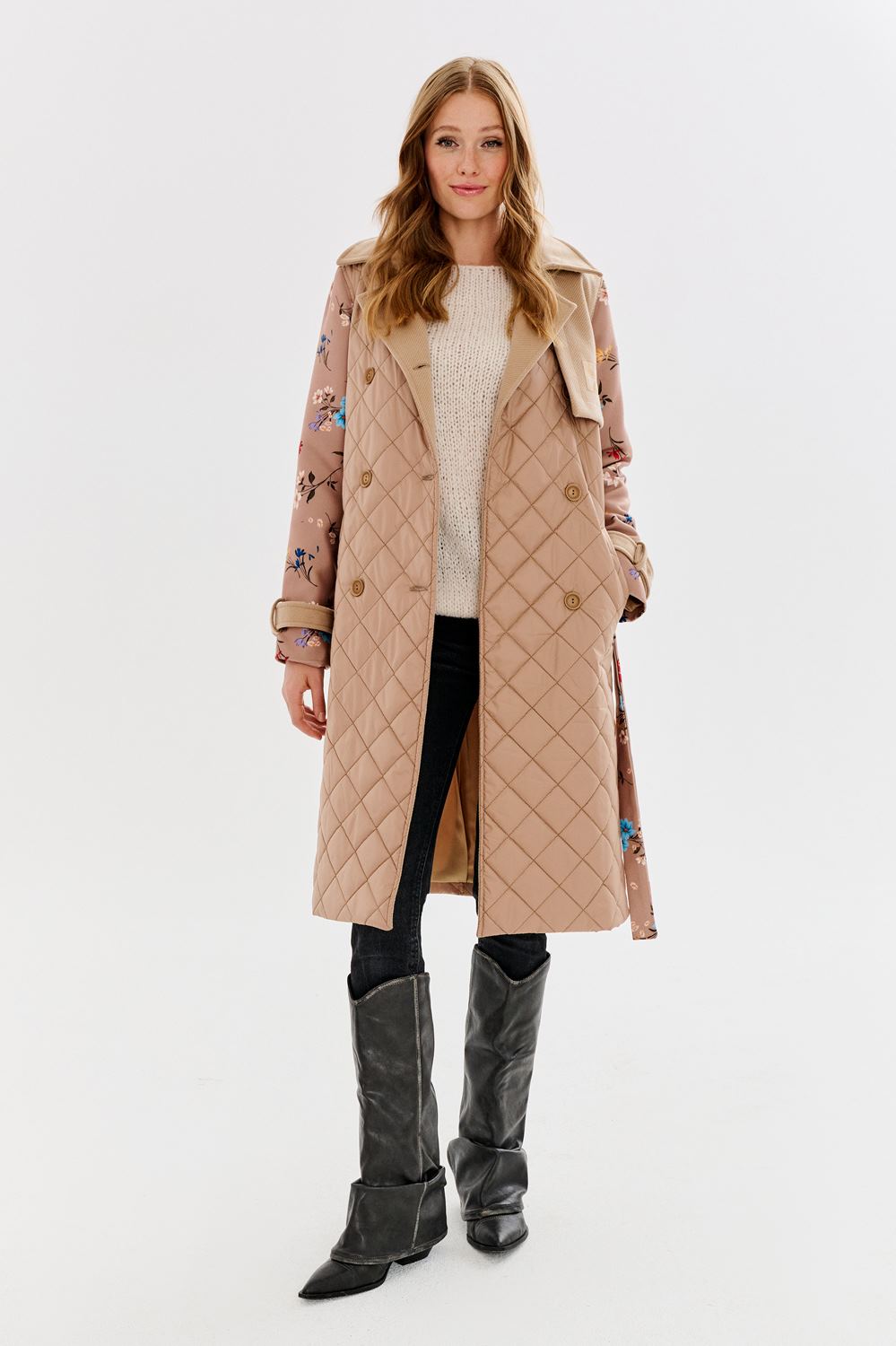 Embrace quilted trench