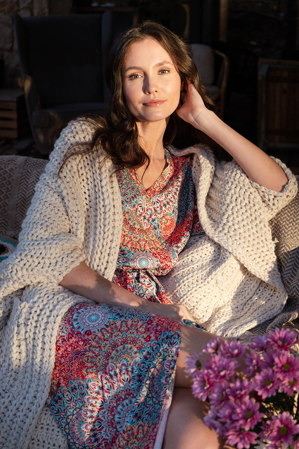 Sjana long dress with binding