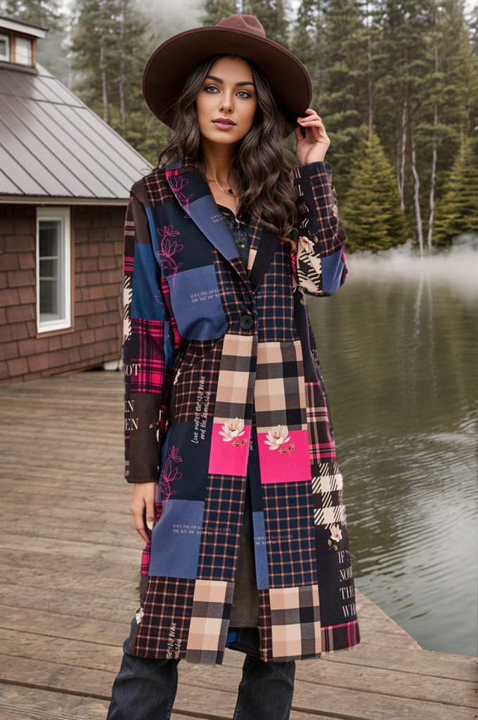 Moments in Time patchwork coat