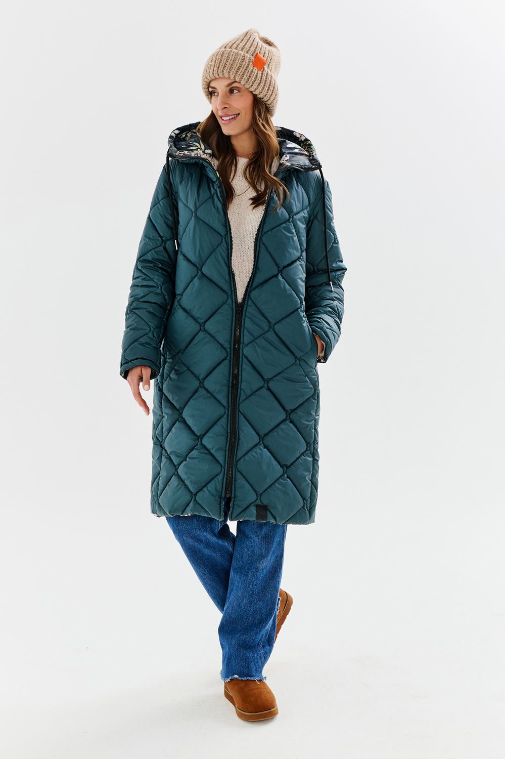Silver Mist double-sided quilted coat