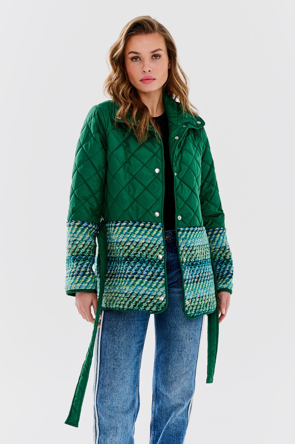 Emerald Whispers blended fabric jacket