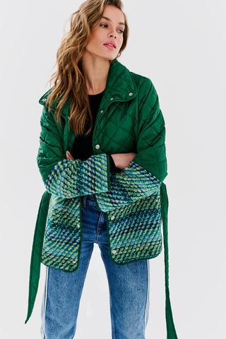 Emerald Whispers blended fabric jacket