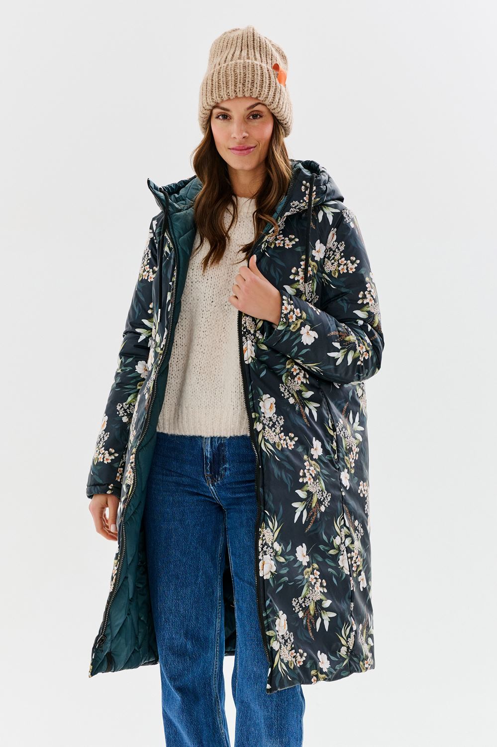 Silver Mist double-sided quilted coat
